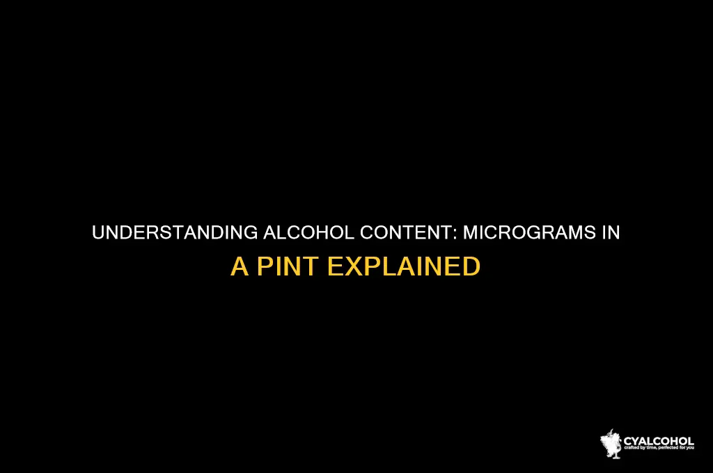 how many micrograms of alcohol in a pint