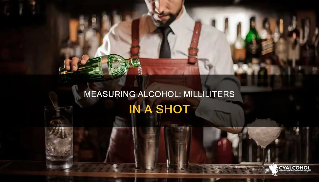 how many milliliters are in a shot of alcohol