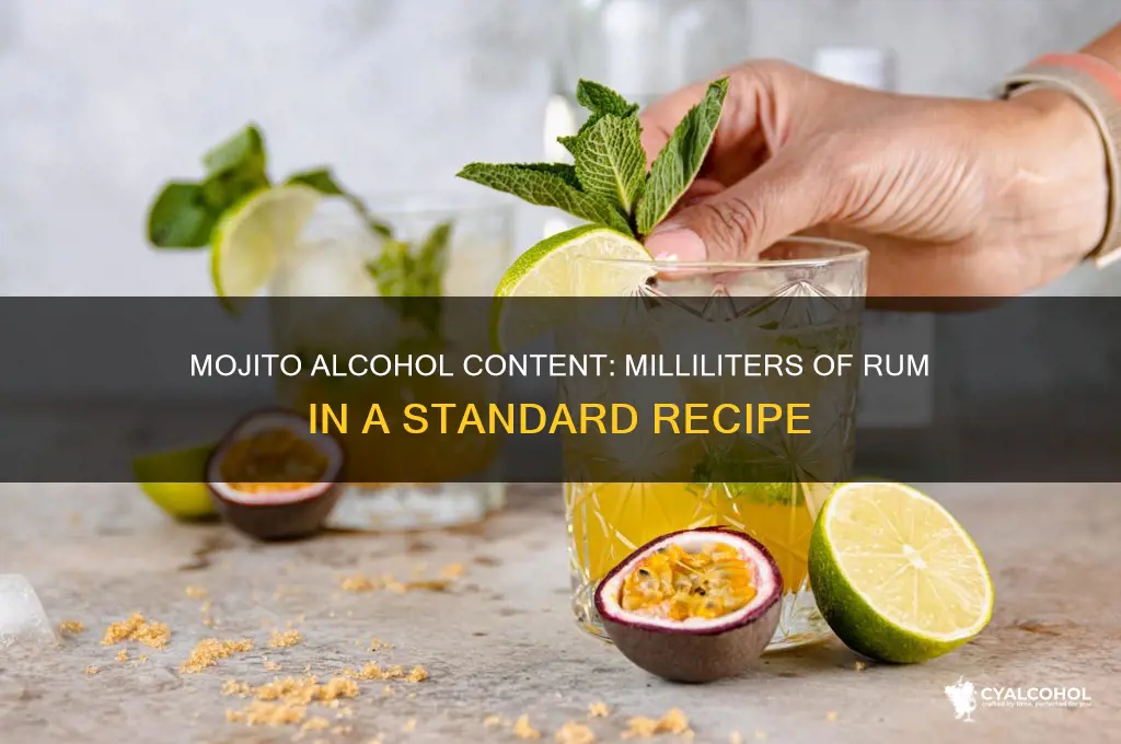 how many milliliters of alcohol in standard mojito