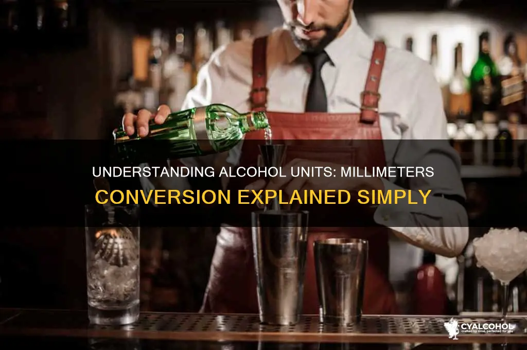 how many millimeters is 1 unit of alcohol