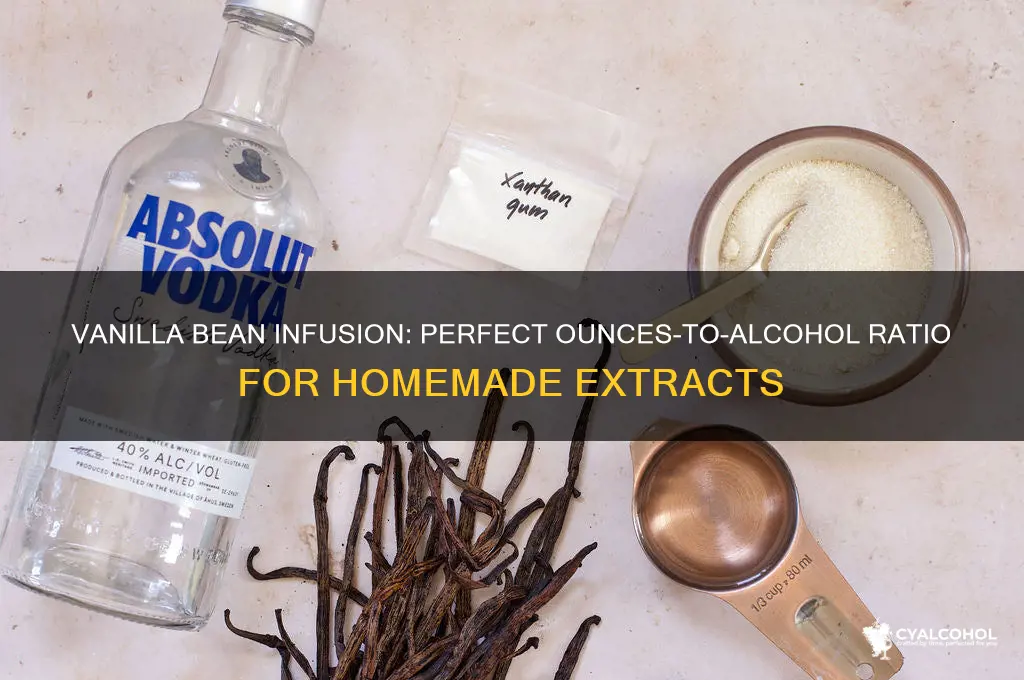 how many ounces of vanilla beans to alcohol
