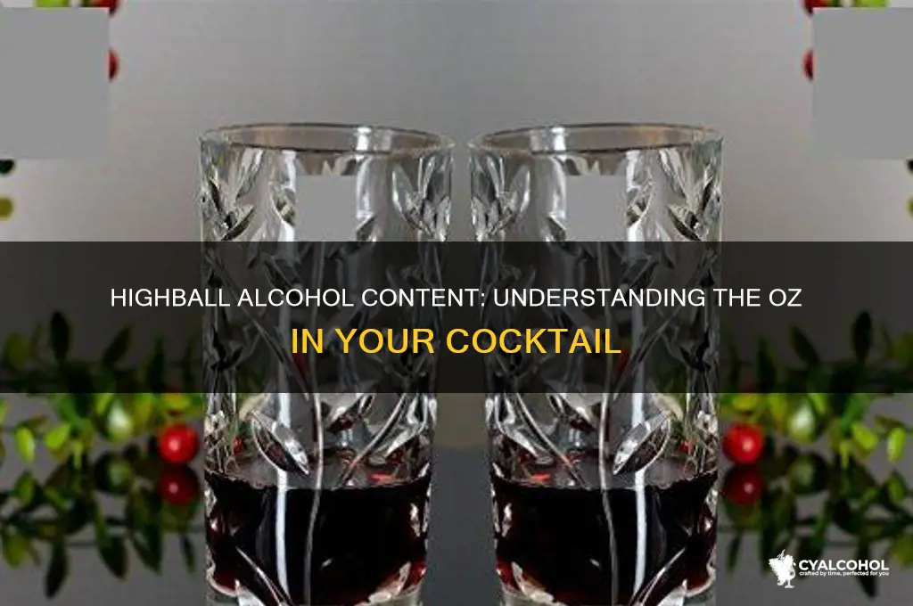 how many oz of alcohol in a highball