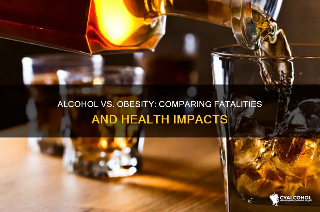 how many people die from alcohol v obeaity