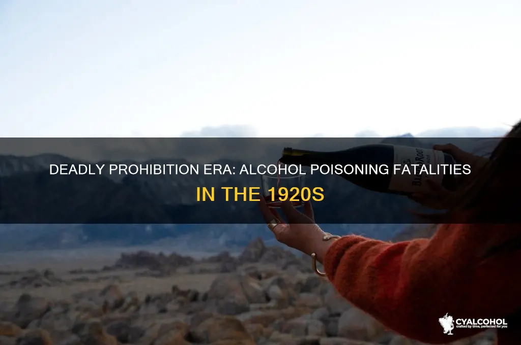 how many people died from alcohol poisoning 1920s