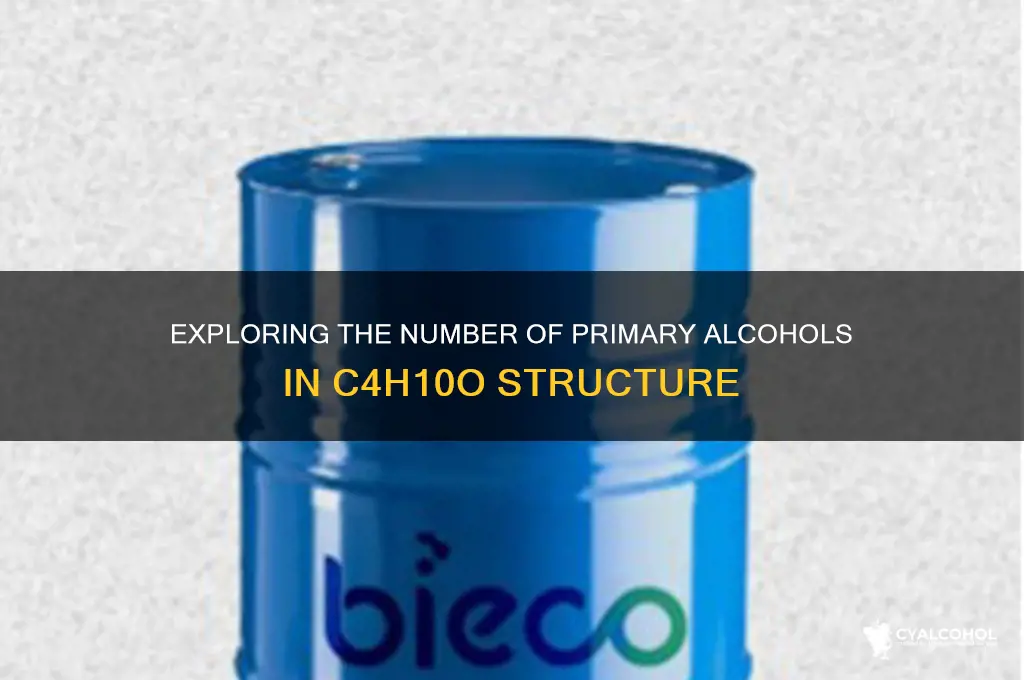 how many primary alcohols are possible for c4h10o