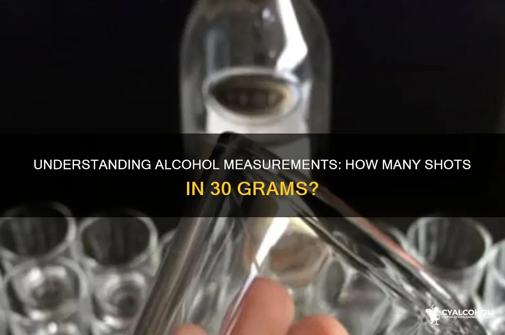 how many shots is 30 grams of alcohol