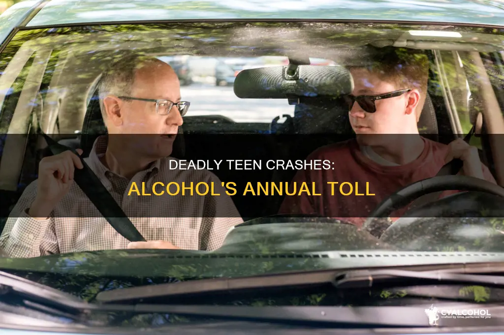 how many teen alcohol related car crashed per year