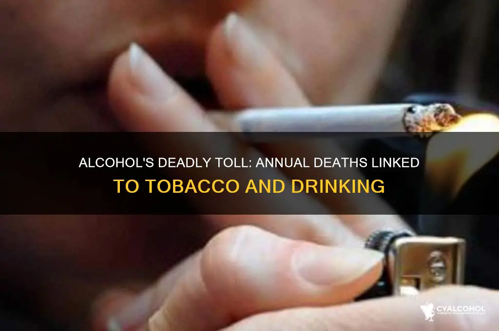 how many tobacco die a year from alcohol