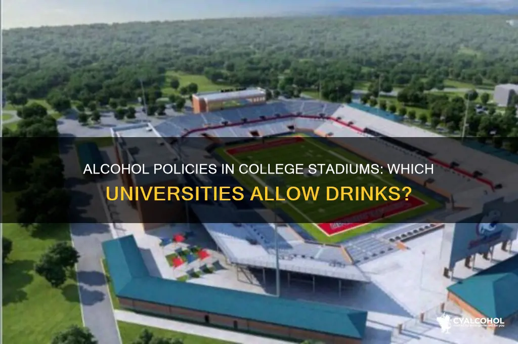 how many universities are alcohol in their stadiums