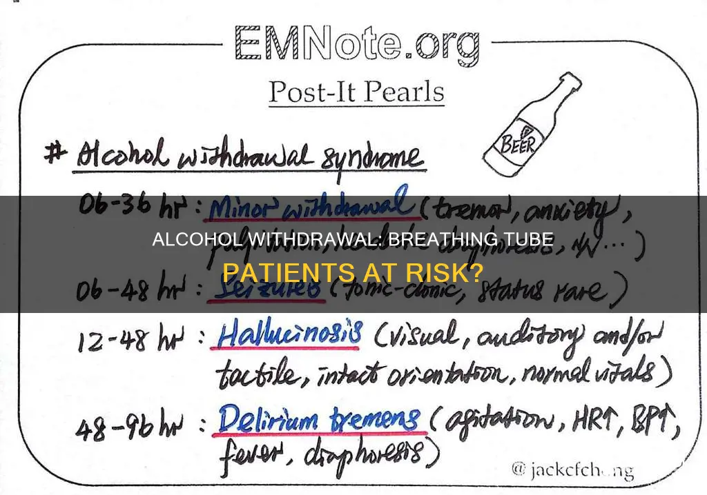 how severe is alcohol eithdrawal if patient on breathing tube