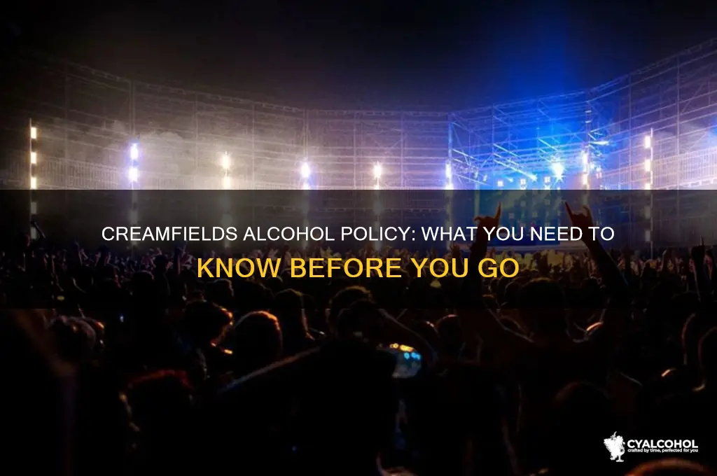 how strict is creamfields on alcohol