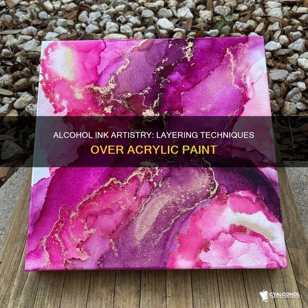 how to alcohol ink on top of acrylic paint