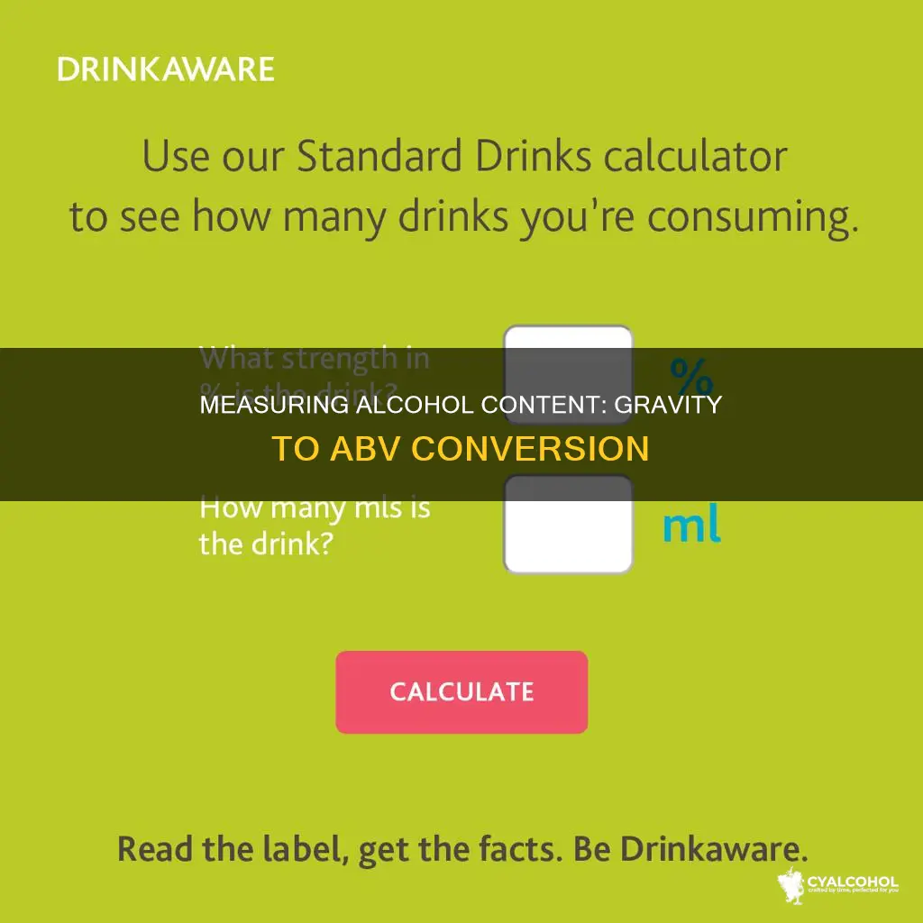 how to calculate alcohol by volume from specific gravity