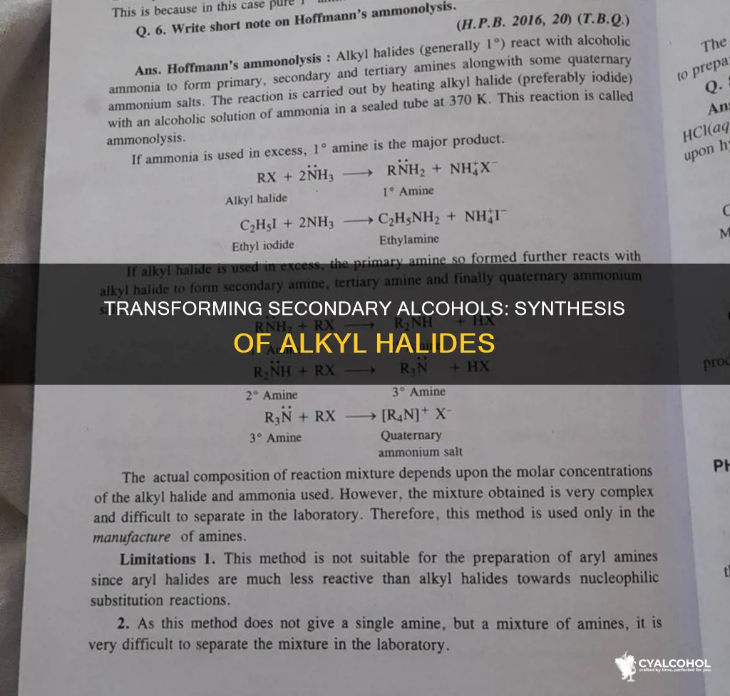 how to change a secondary alcohol to an alkyl halide
