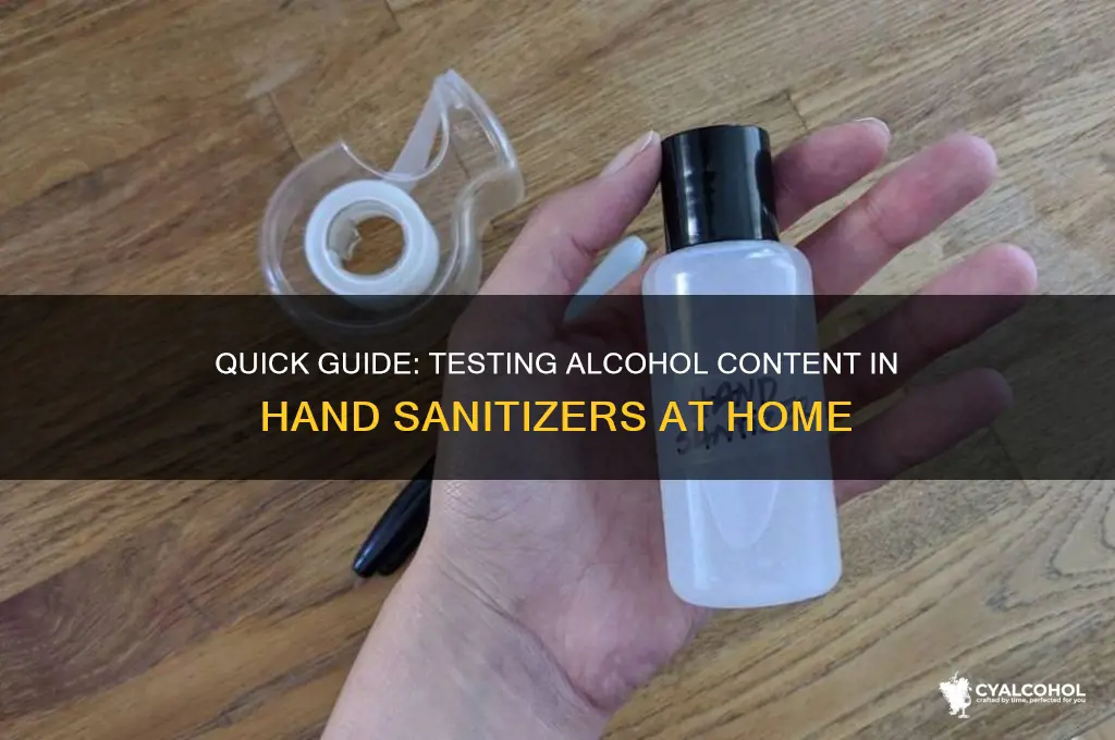 how to check alcohol in sanitizer