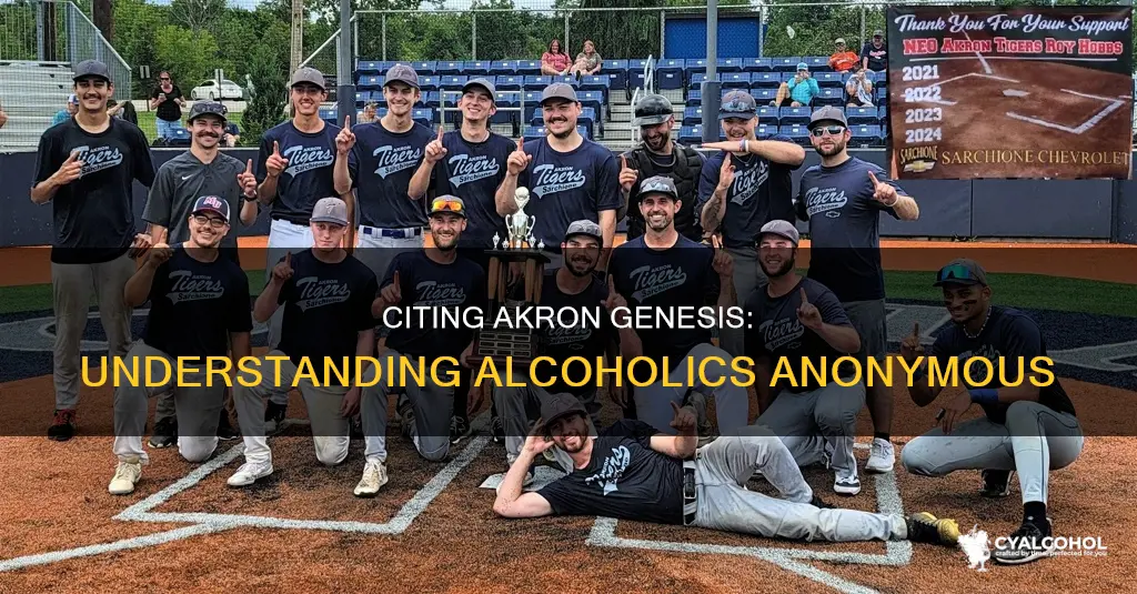 how to cite the akron genesis of alcoholics anonymous