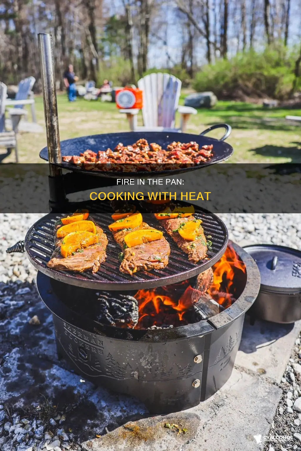 how to cook with fire inside the pan without alcohol