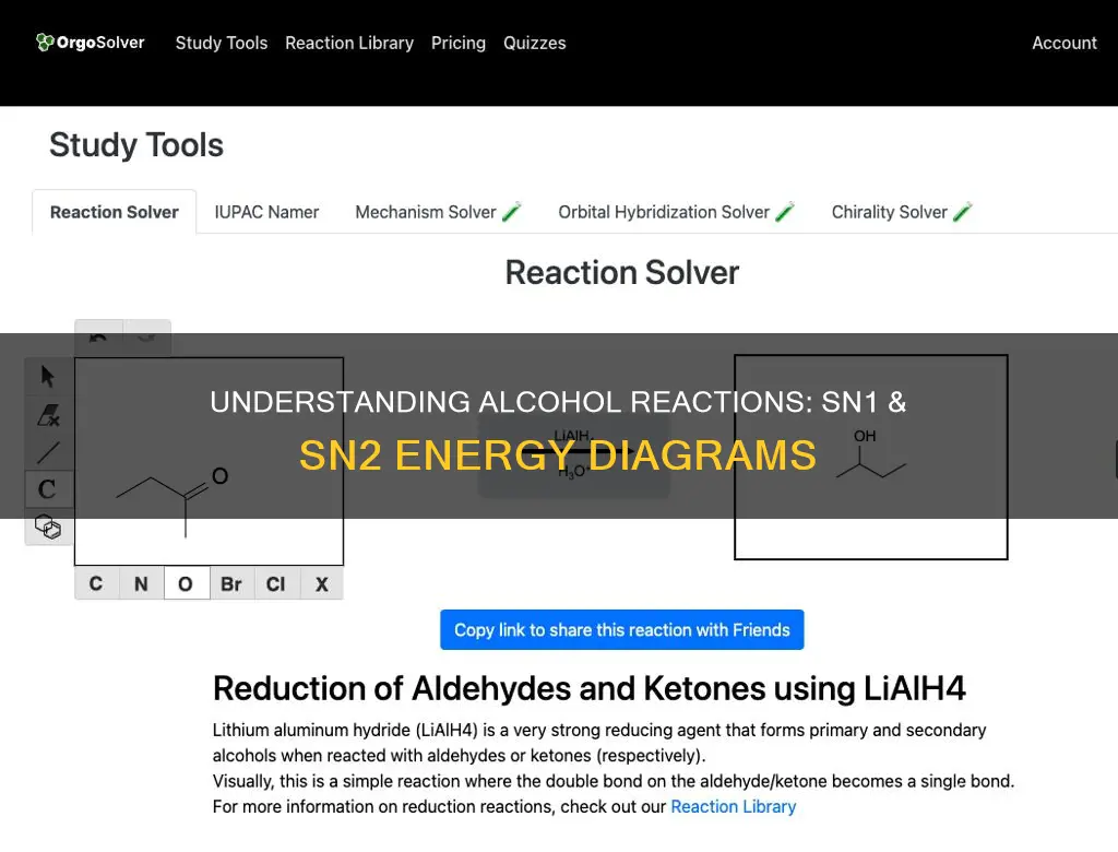 how to determine energy diagrams for alcohol sn1 and sn2