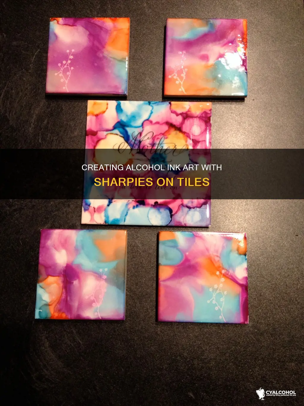 how to do sharpie art on tiles with alcohol