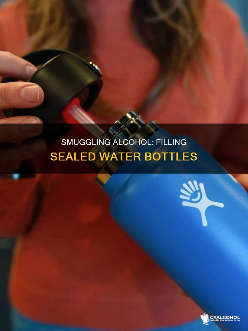 how to fill a sealed water bottle with alcohol