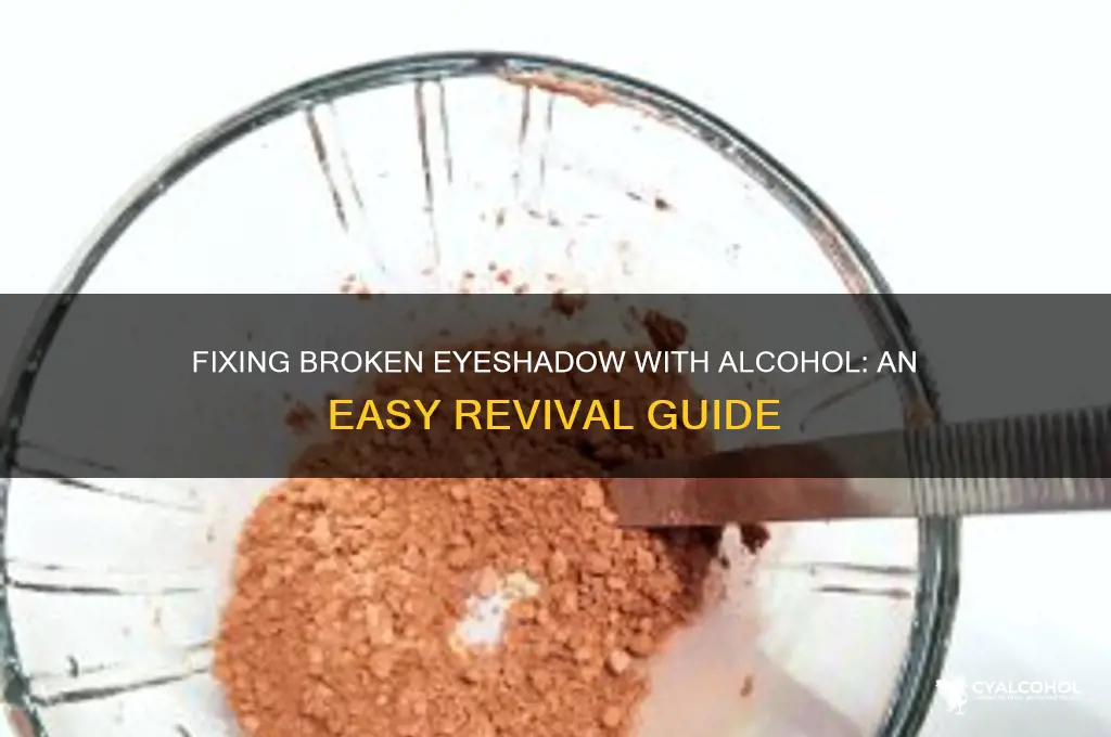 how to fix a broken eyeshadow with alcohol