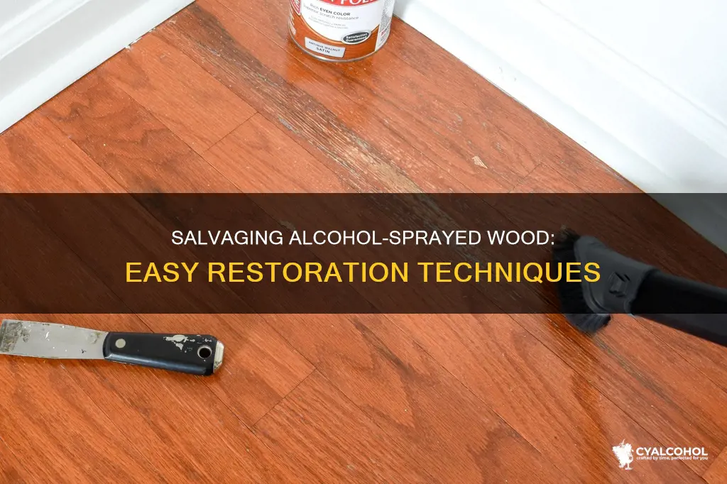 how to fix wood that was sprayed with alcohol
