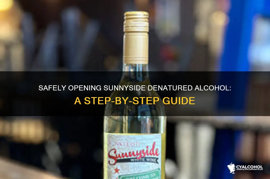 how to open sunnyside denatured alcohol