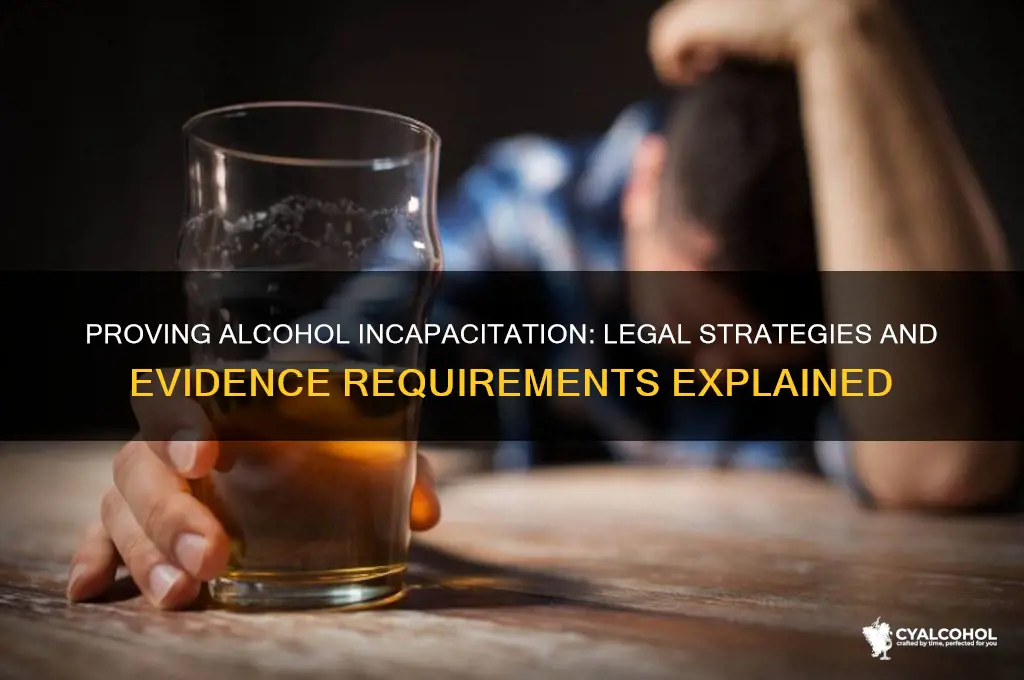 how to prove incapacitation by alcohol