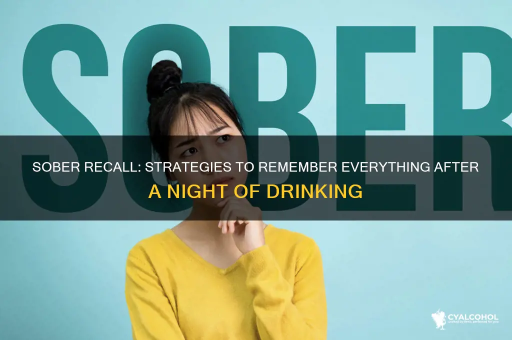 how to remember everything after alcohol