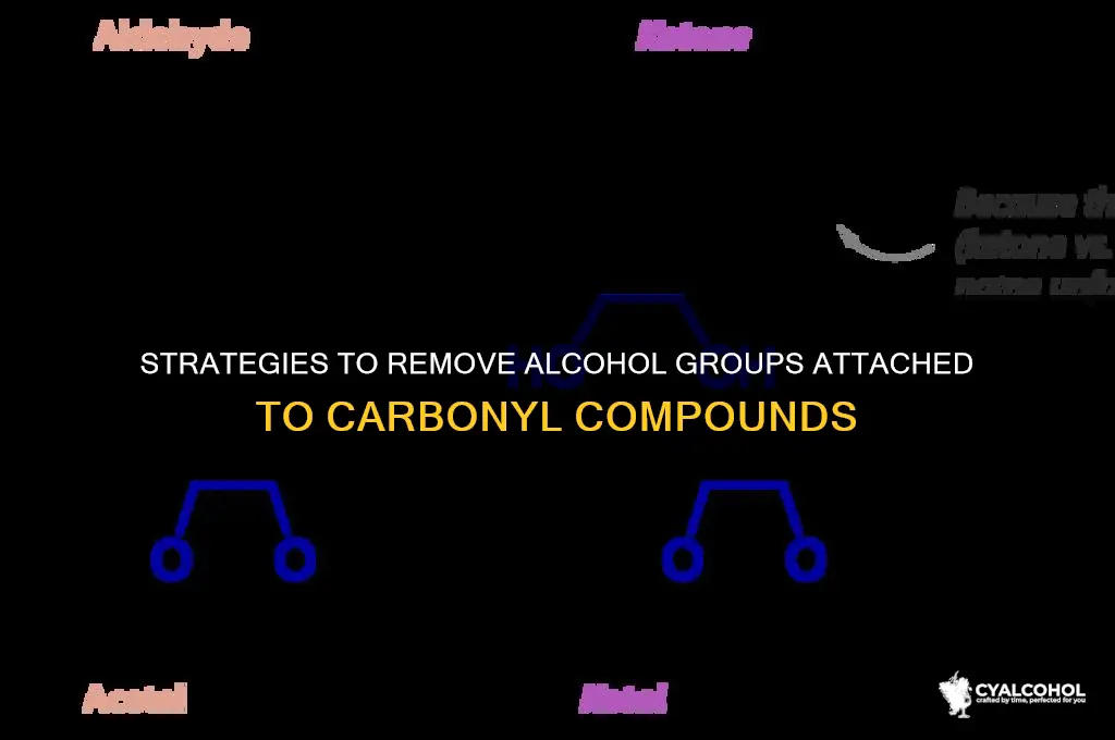 how to remove alcohol group attached to carbonyl