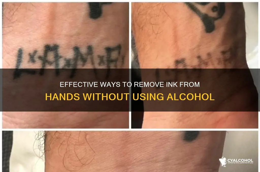 how to remove ink from hands without alcohol