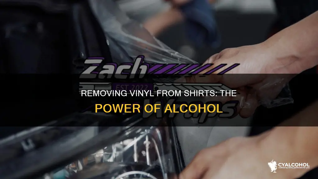 how to remove vinyl from a shirt with alcohol