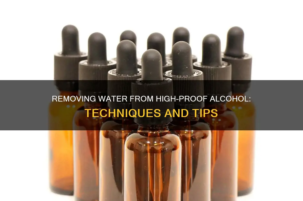 how to remove water from 190 proof alcohol