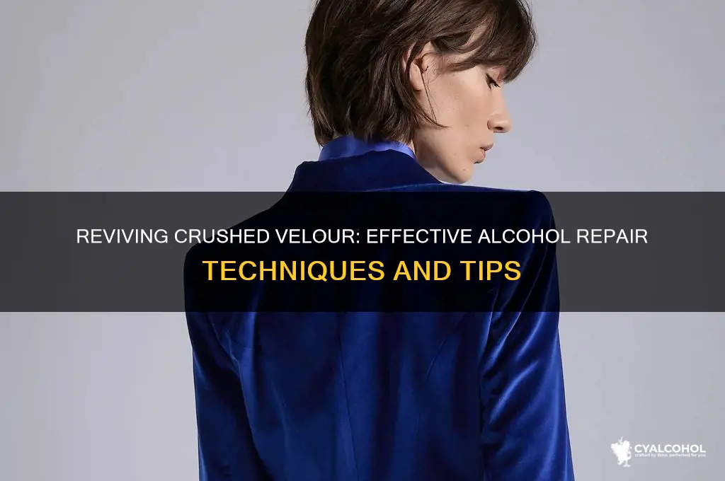how to repair crushed velour alcohol