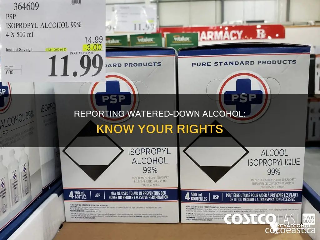 how to report a nar for watering down alcohol