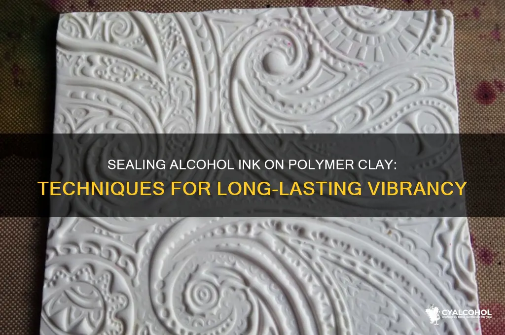 how to seal alcohol ink on polymer clay