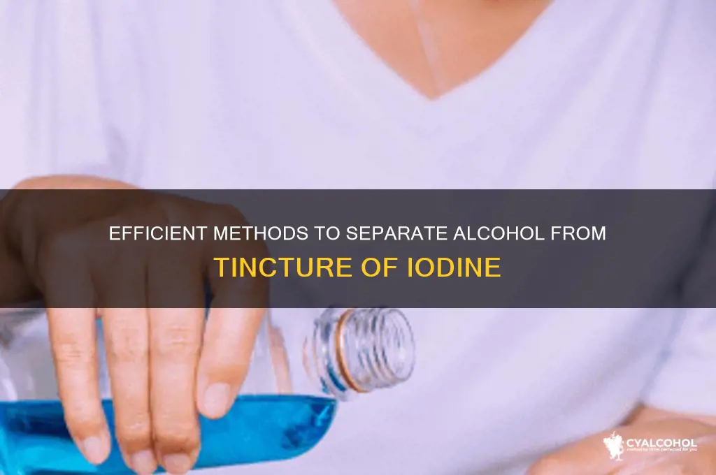 how to separate alcohol from tincture of iodine