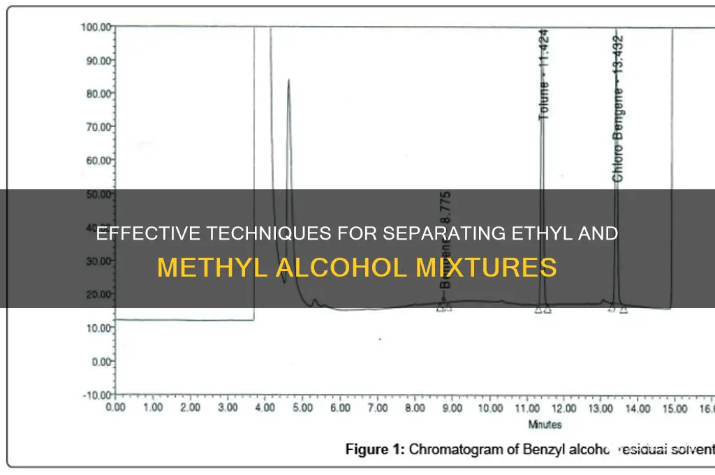 how to separate ethyl alcohol and methyl alcohol