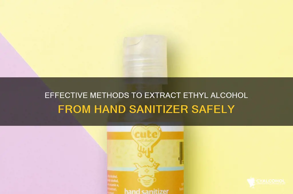 how to separate ethyl alcohol from hand sanitizer