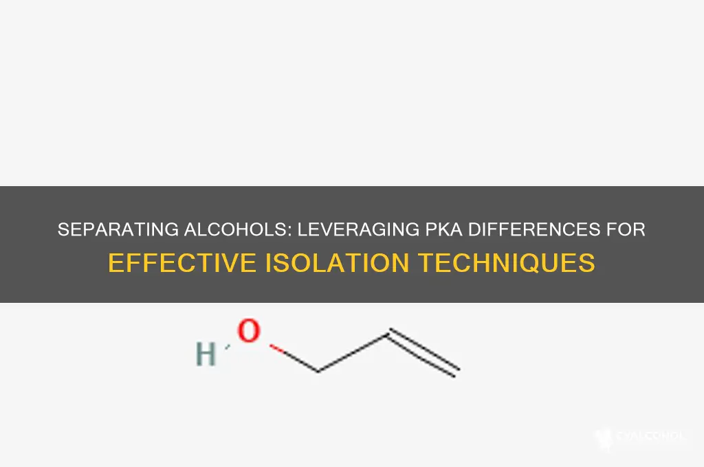 how to separate two alcohols based on pka