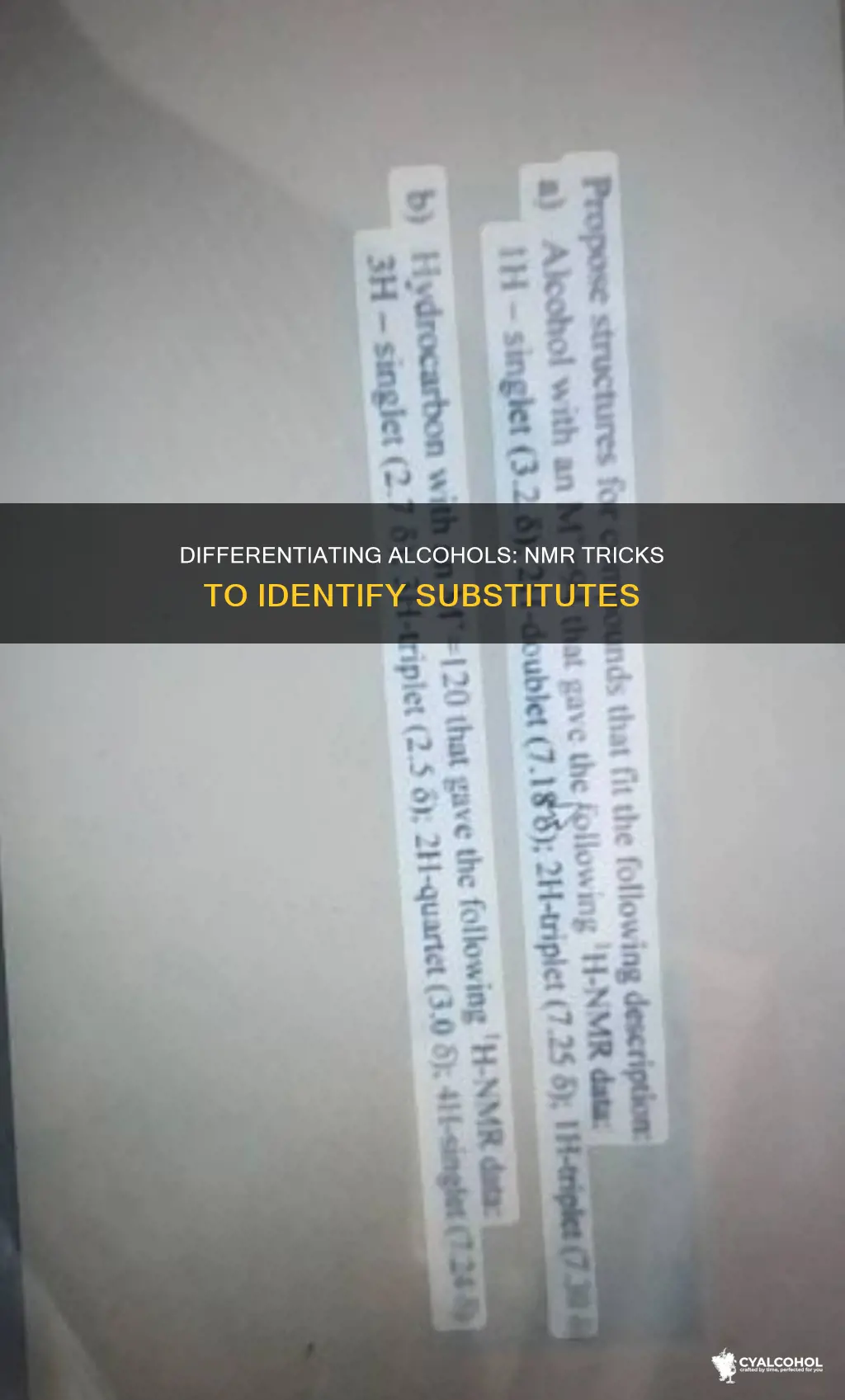 how to tell difference between different substituted alcohols in nmr