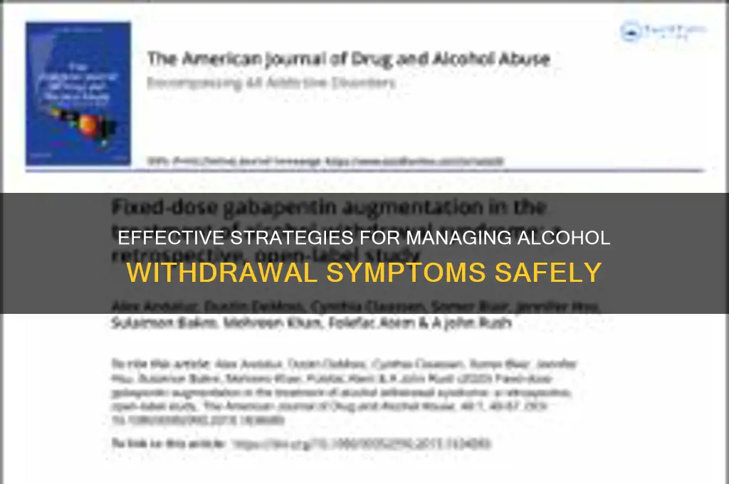 how to treat alcohol withdrawal symptoms