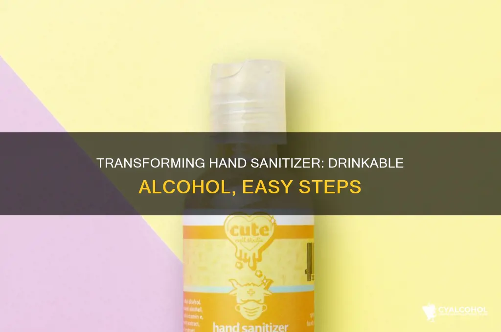 how to turn hand sanitizer into drinkable alcohol