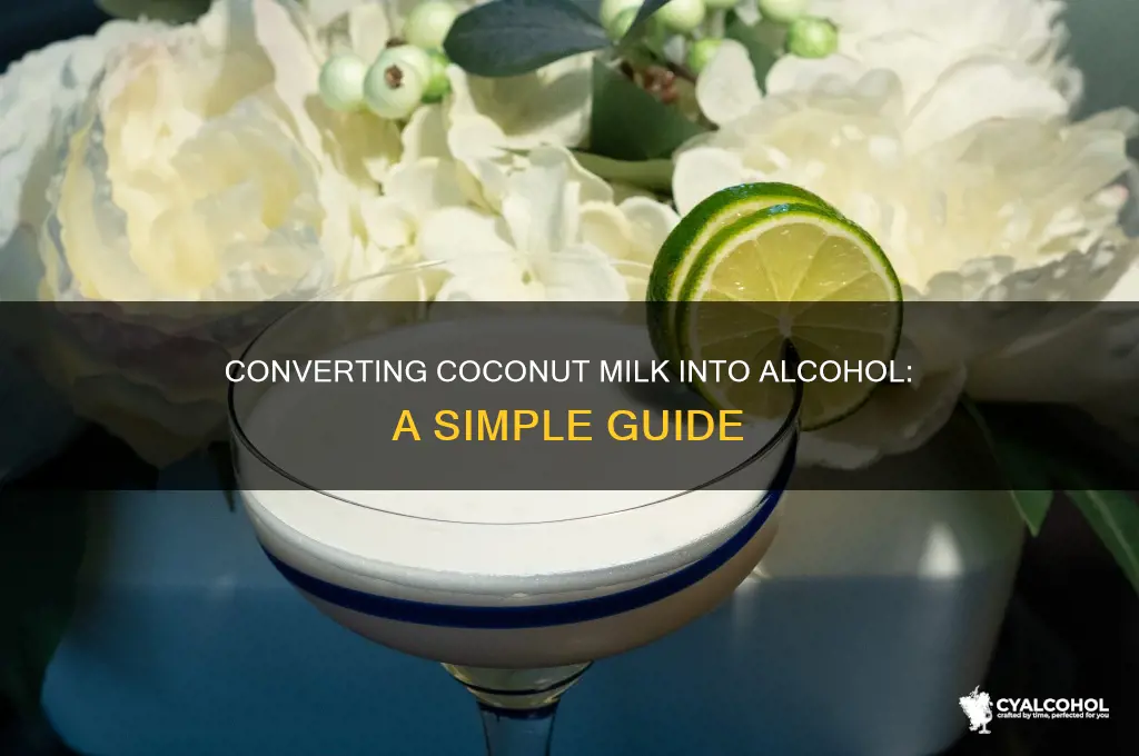 how to turn sweetened coconut milk into alcohol