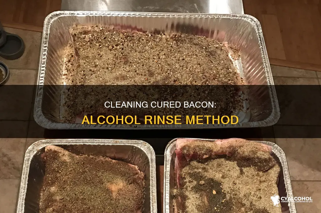 how to wash bacon with alcohol after curing
