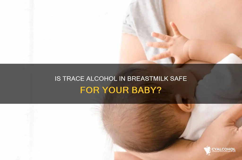 is 02 alcohol in breastmilk ok