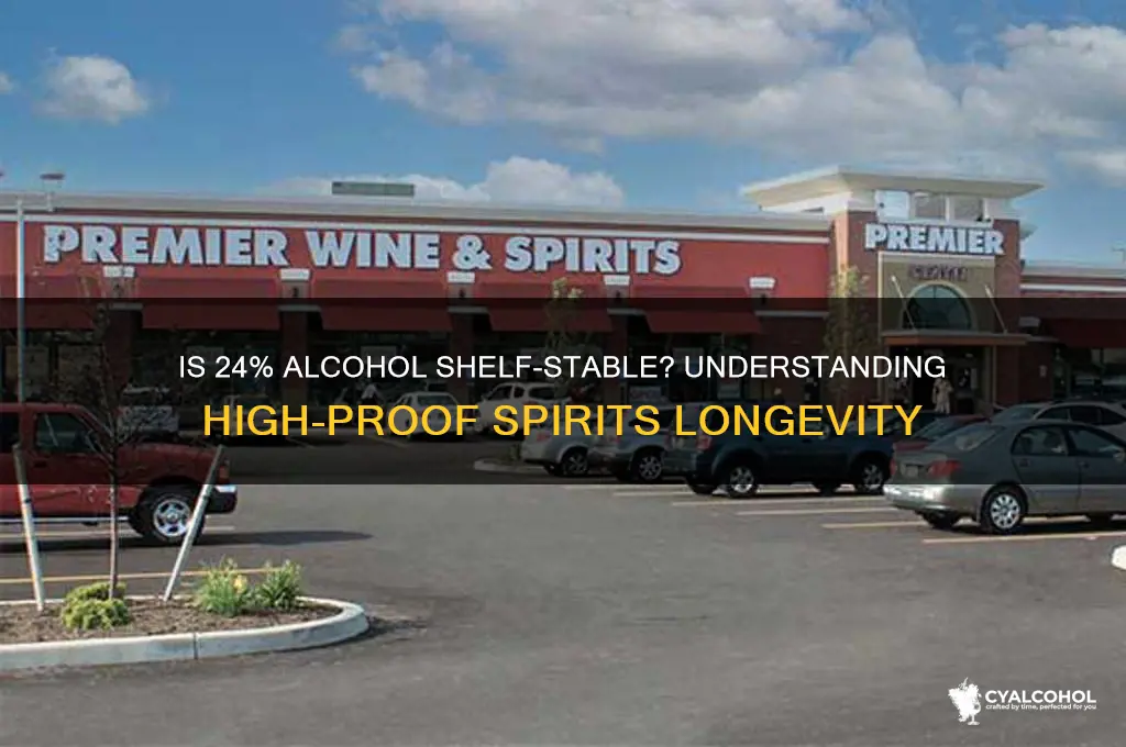 is 24 percent alcohol shel stable
