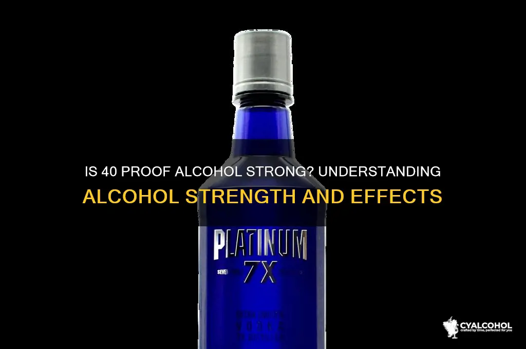 is 40 proof alcohol strong