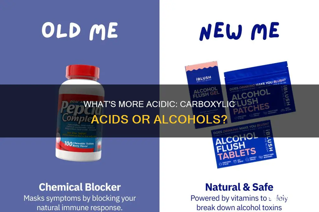 is a carboxlic acid or alcohol more acidic