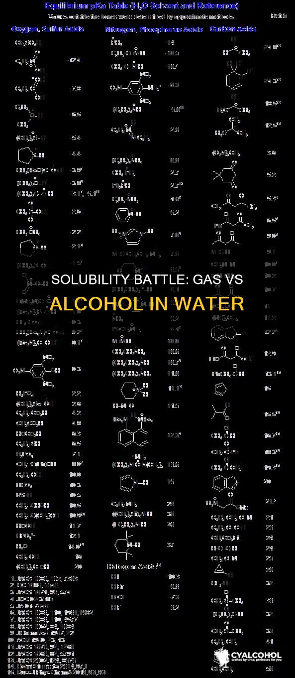 is a gas or alcohol more soluble in water
